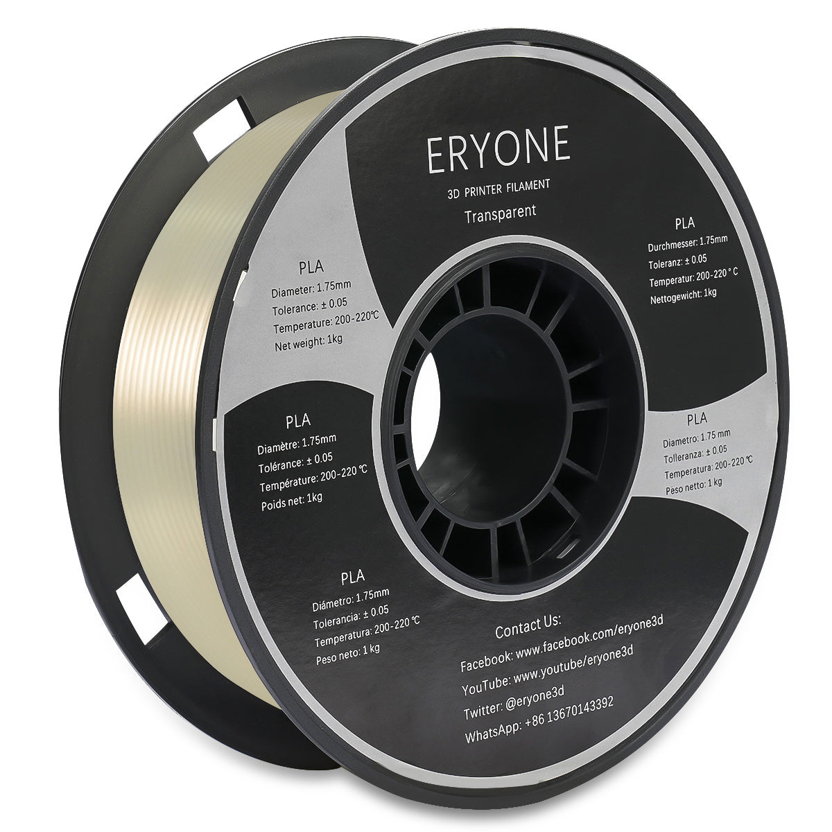 ERYONE PLA 3D Printer Filament 1.75mm, Dimensional Accuracy +/- 0.05 m