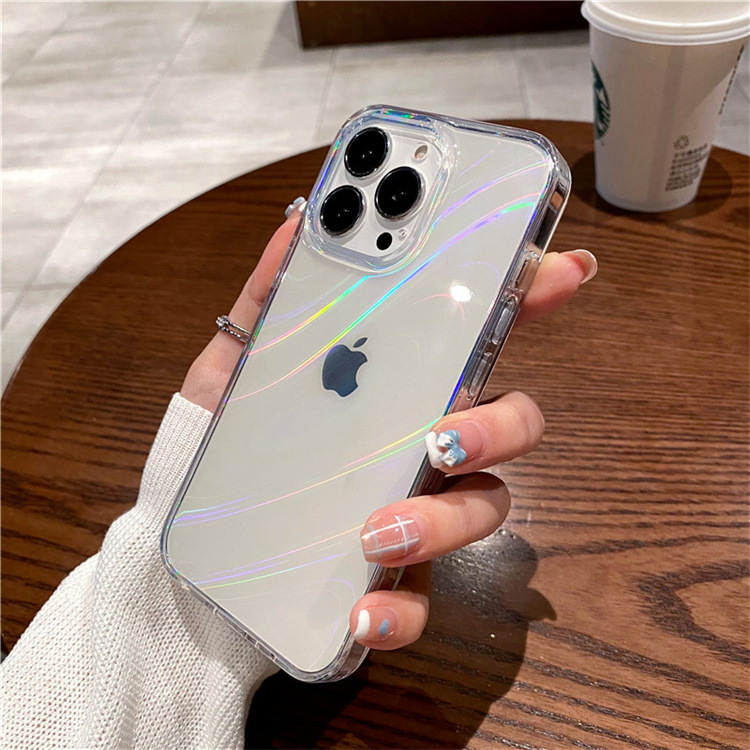 Transparent Laser Colorful Case Cover For iPhone