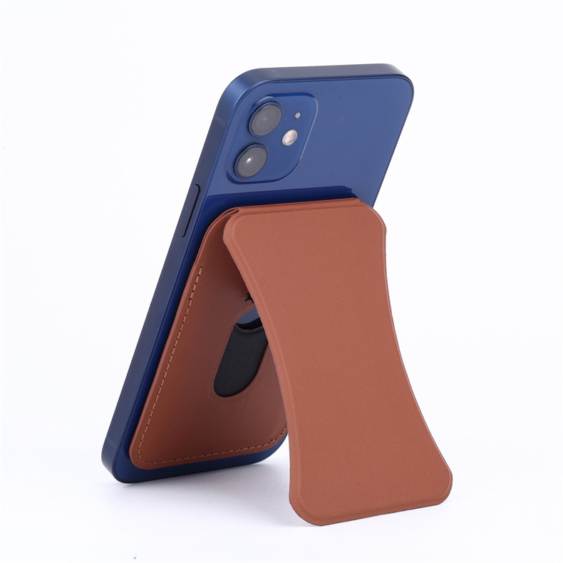 Magnetic Bracket Leather Card Holder For iPhone