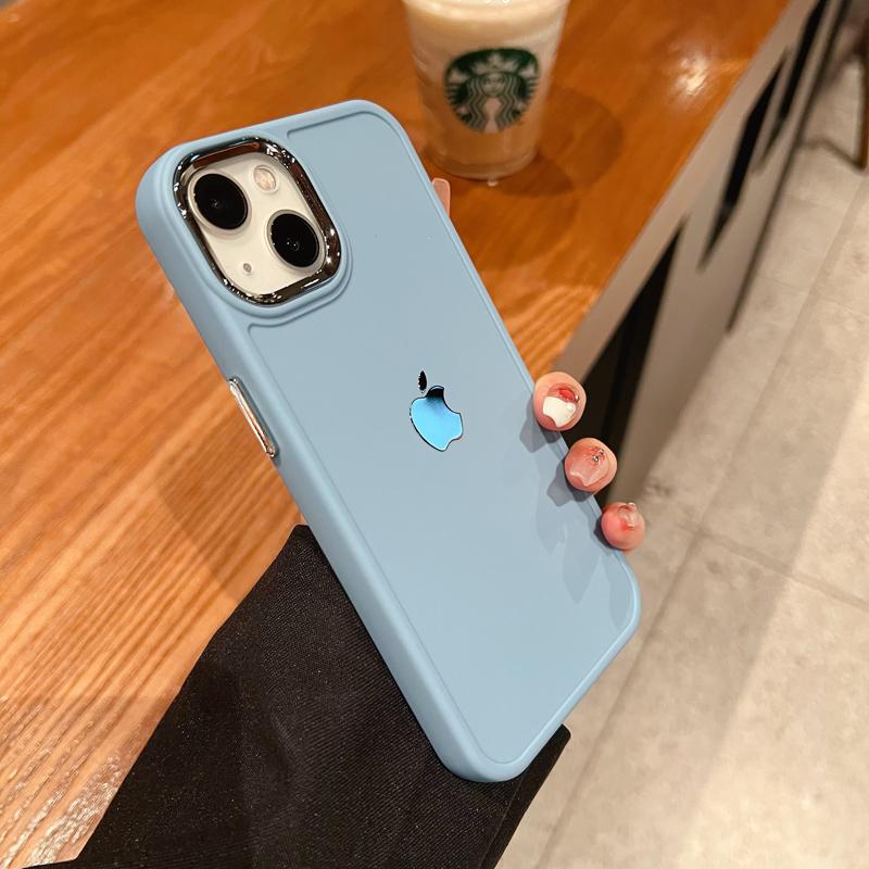 New Liquid Silicone Metal Lens Frame Case Cover For iPhone