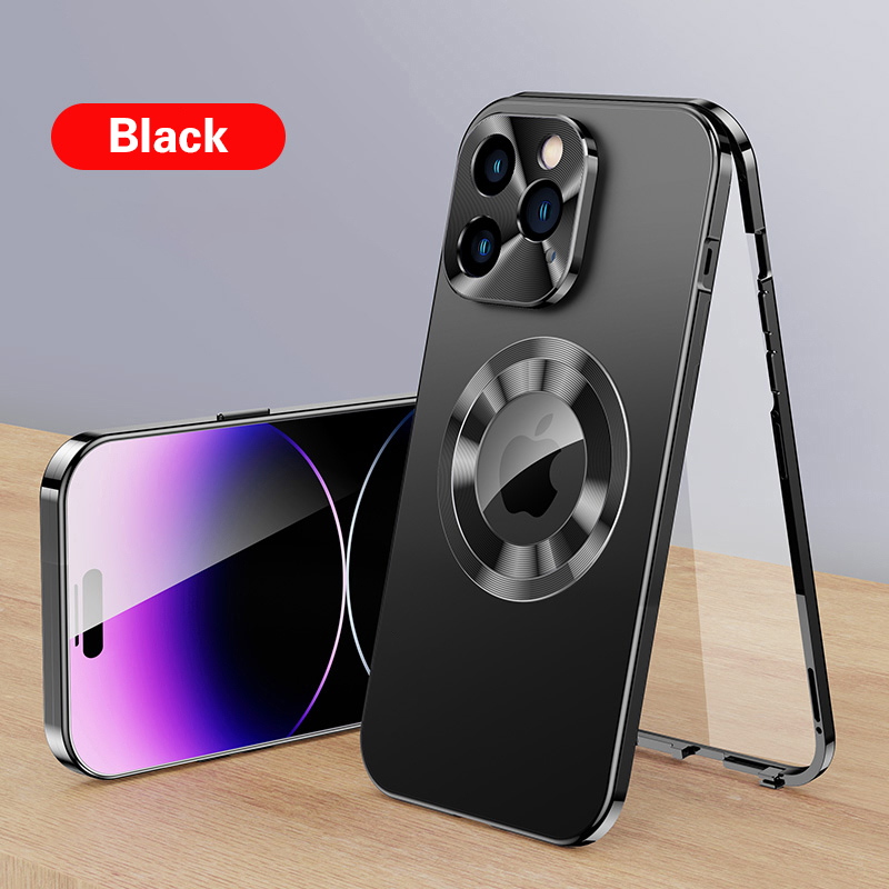 Metal Magnetic Attraction Double-Sided Protection Case Cover For iPhone