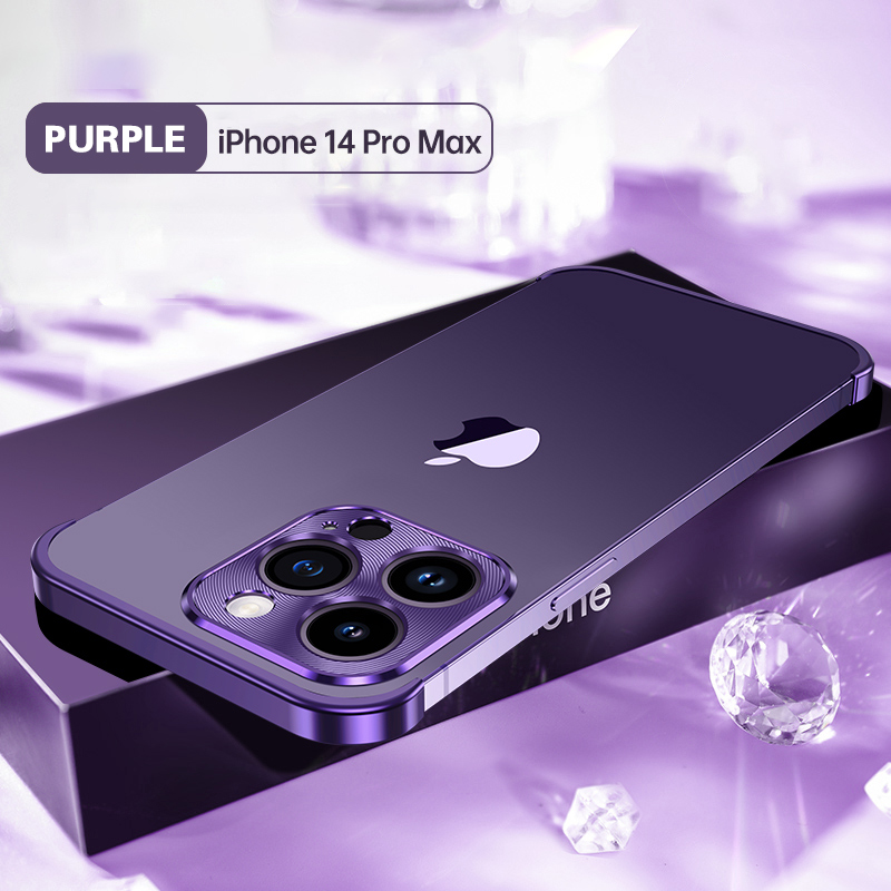 Rimless Metal Corner Pad Half Pack Case Cover For iPhone