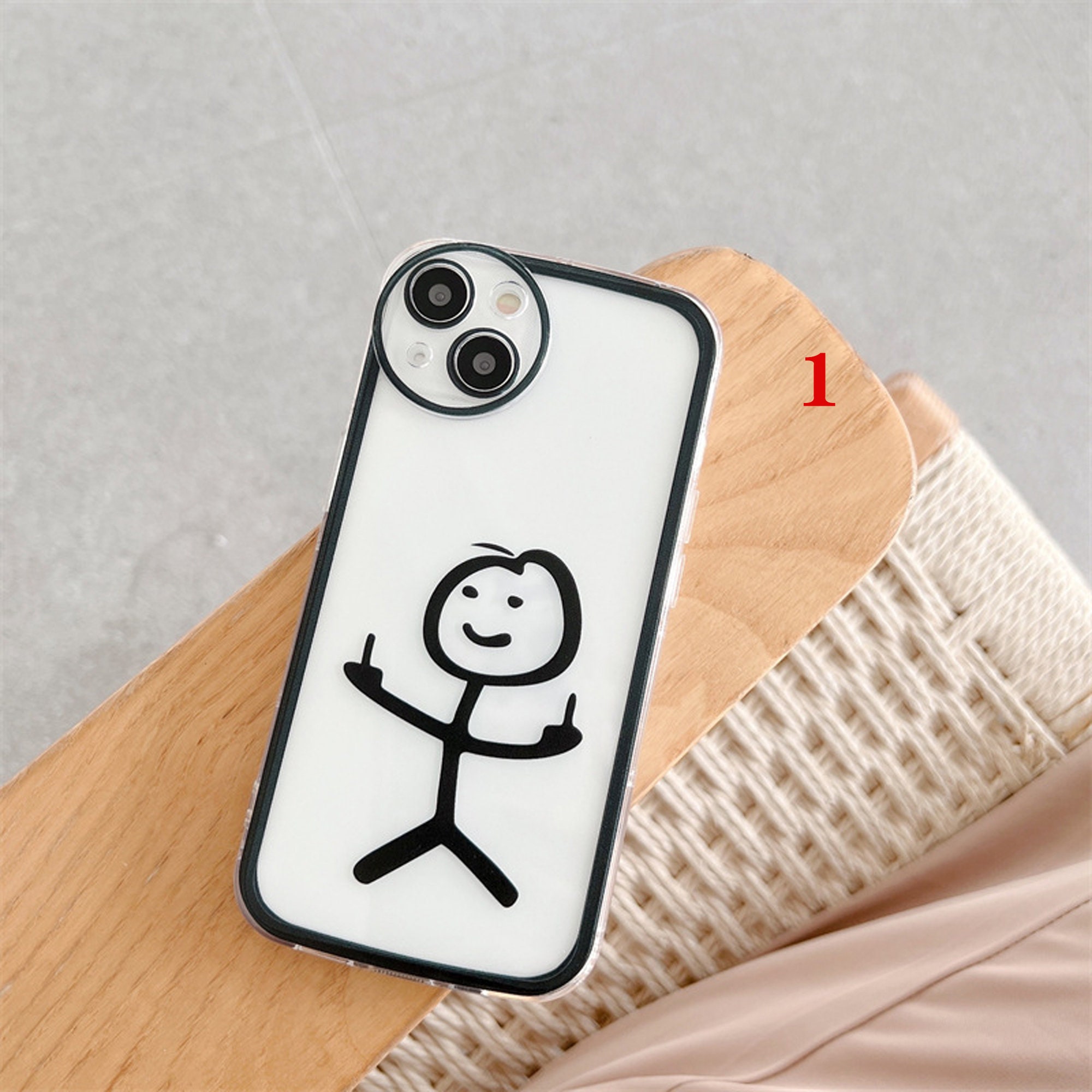 Cartoon Stick Figure Case Cover For iPhone