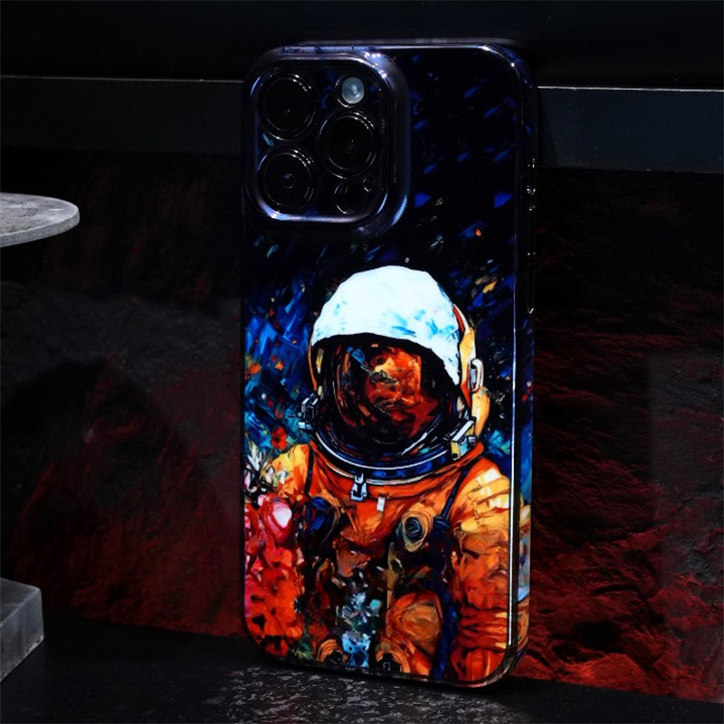 Astronaut Oil Painting Lens All Inclusive Case Cover For iPhone