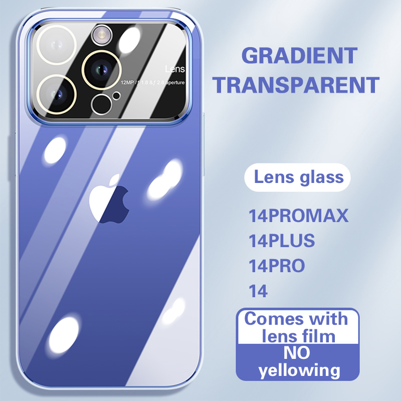  New Large Window Transparent Gradient Case Cover For iPhone