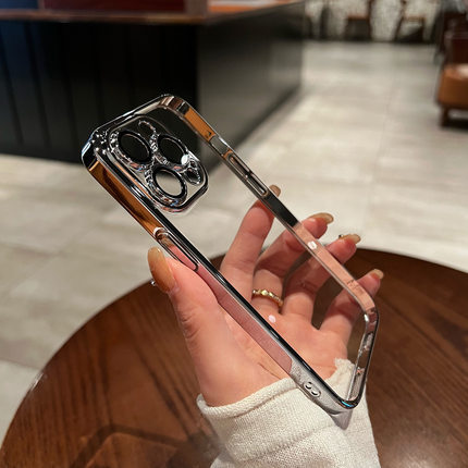 Electroplated Lens Film Dustproof Net Case Cover For iPhone