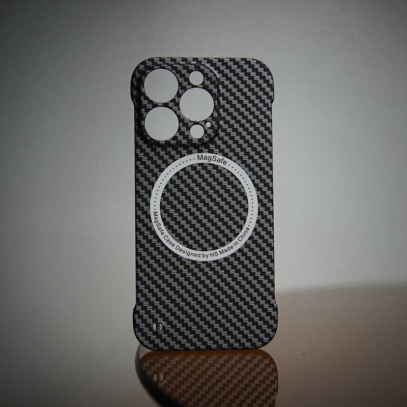 Carbon Fiber Rimless Magnetic Attraction Case Cover For iPhone