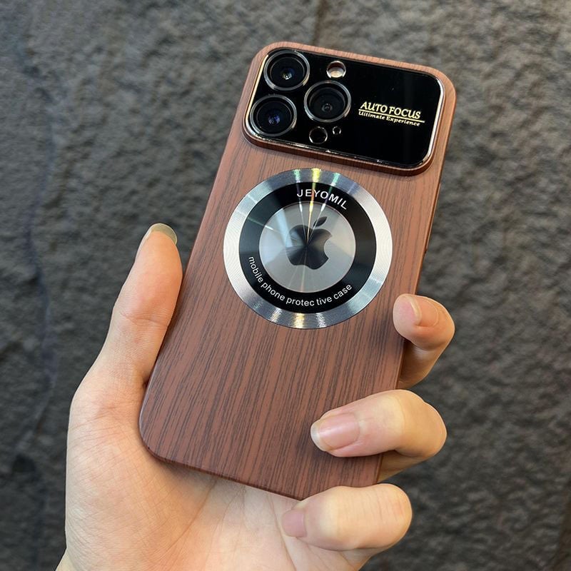 Wood Grain Magnetic Case Cover for iPhone