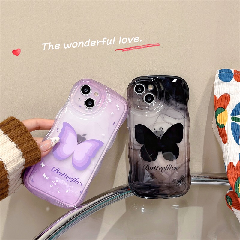 New Shockproof Wave Edge Butterfly Phone Case
