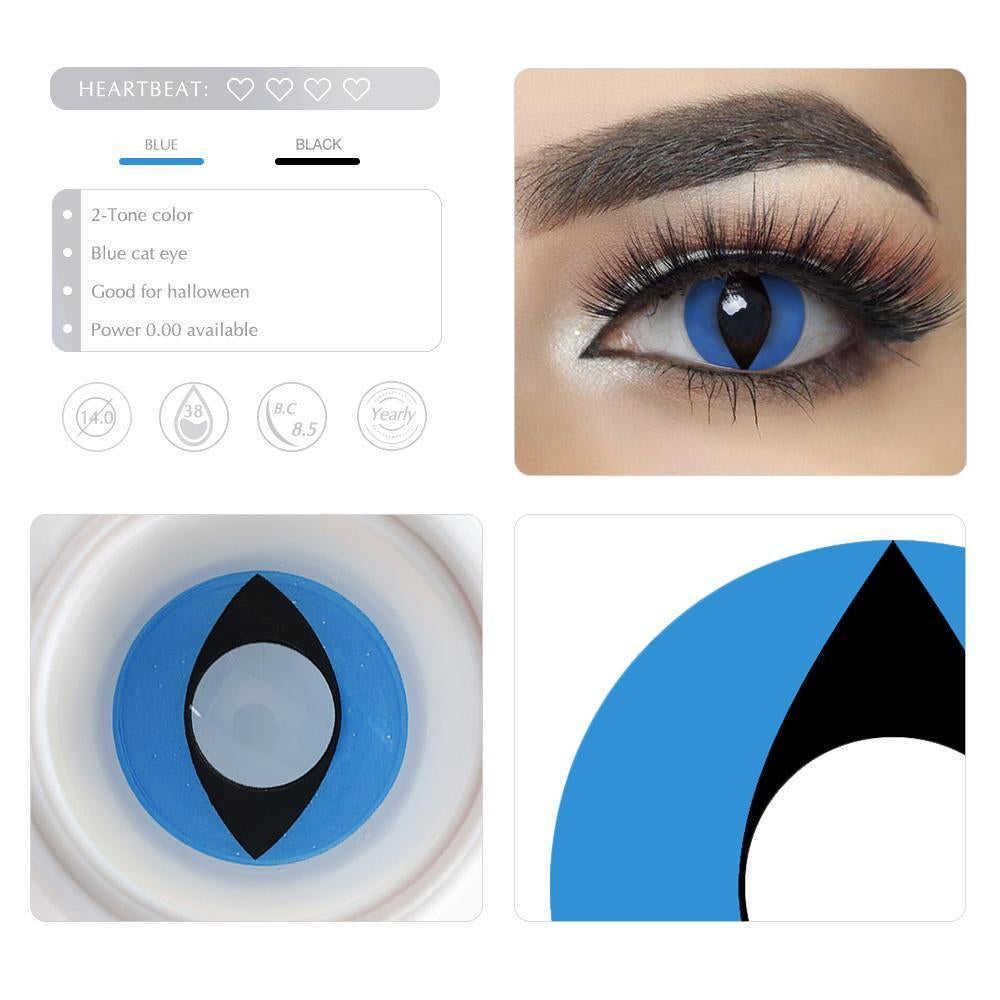 Blue Cat halloween contact lens details display rederings