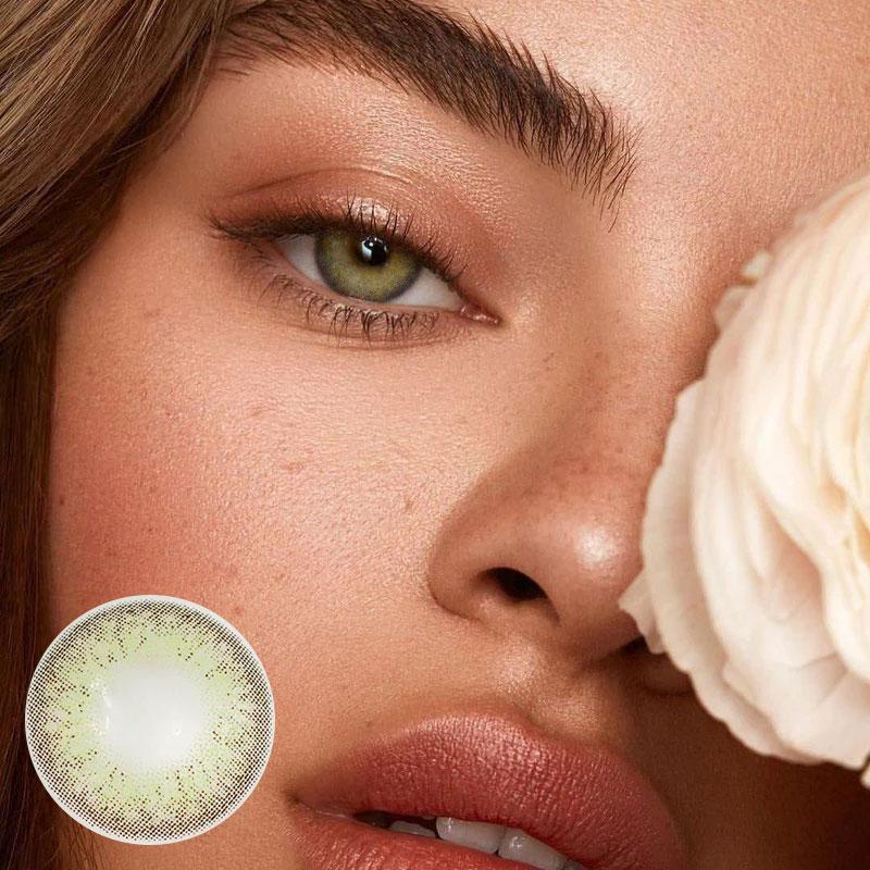 Cotton Eye Green Prescription (12 Month) Contact Lenses - StunningLens