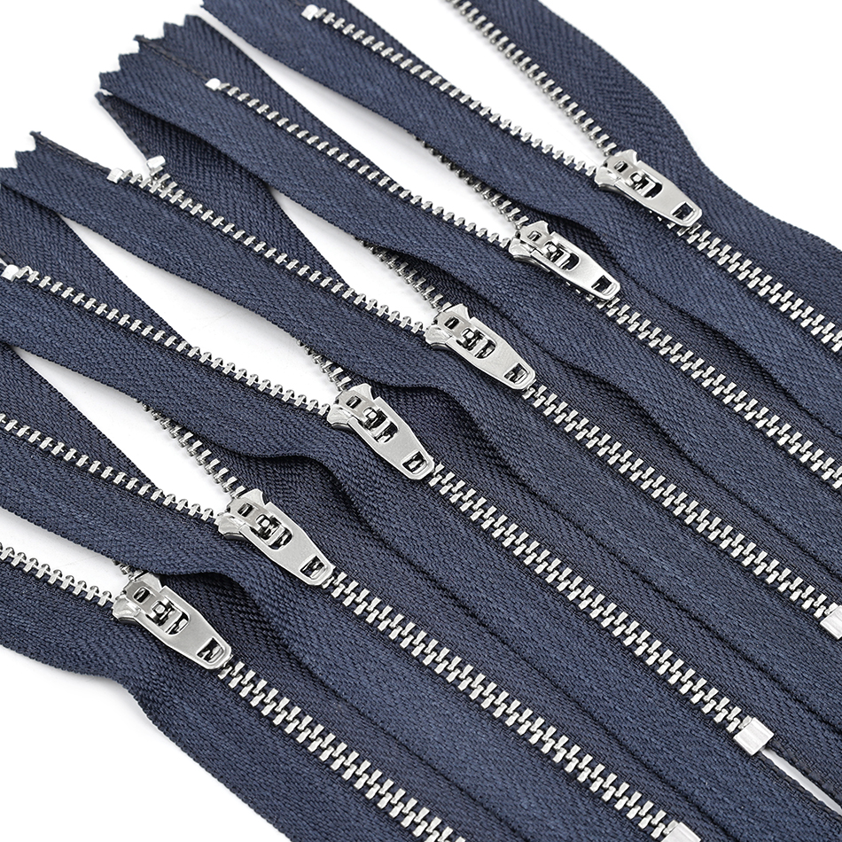 Stainless Steel Metal Zipper For Denim Jeans Non Magnetic Custom SS Jeans Metal Zipper