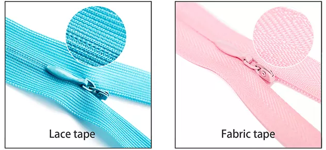 invisible zipper LACE TAPE and the comparison of FABRIC TAPE