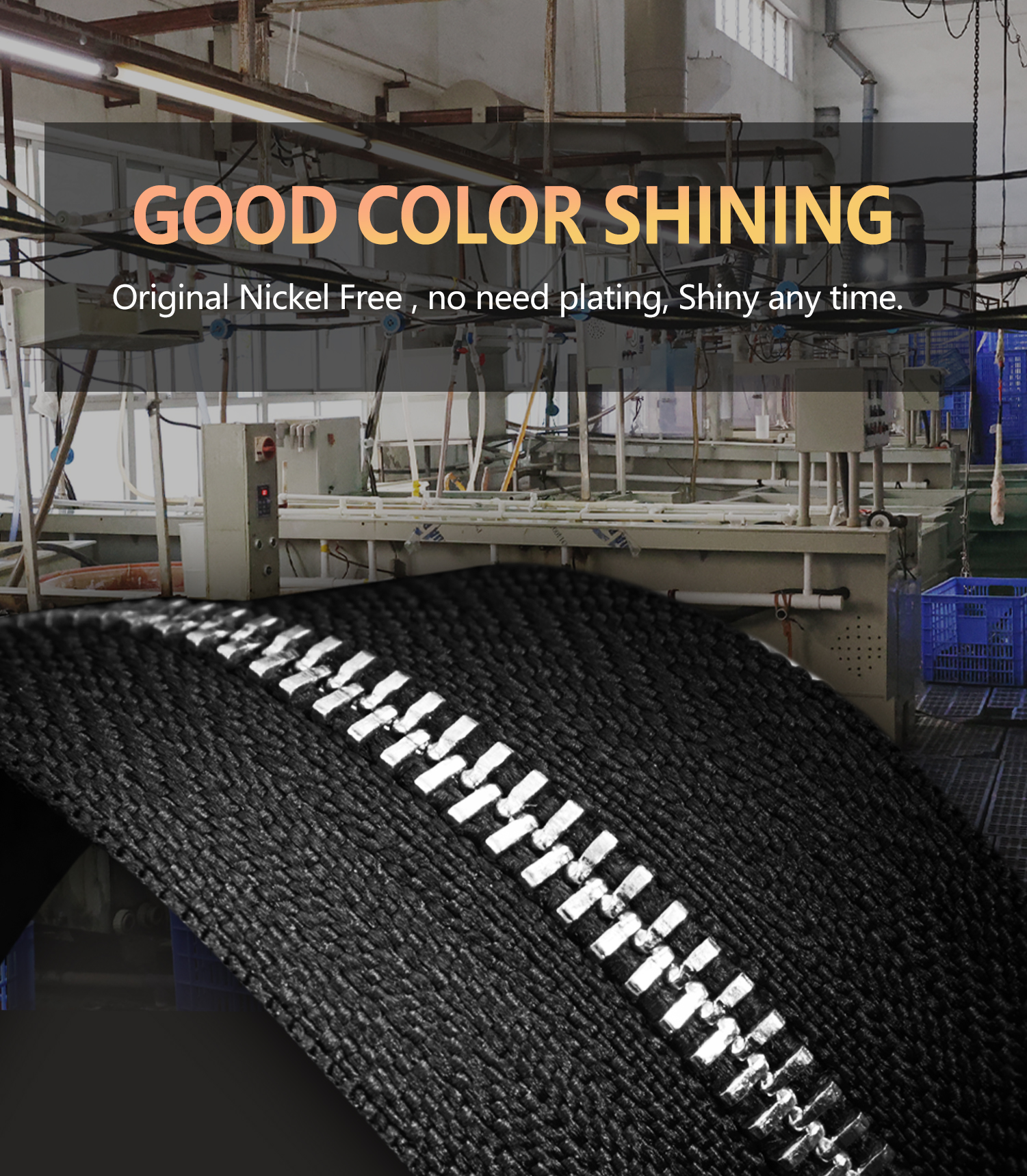Stainless steel zipper production workshop