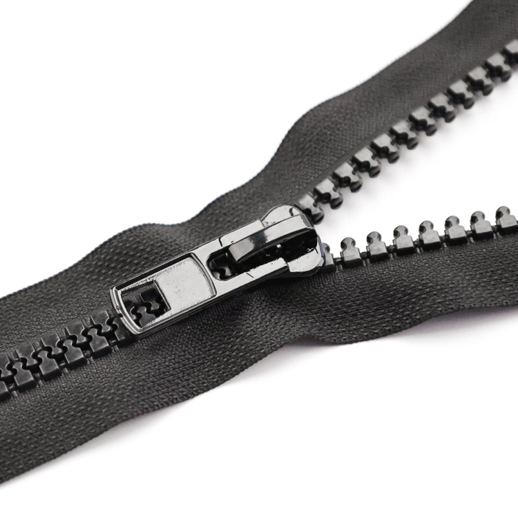 black plastic zipper with auto-lock slider