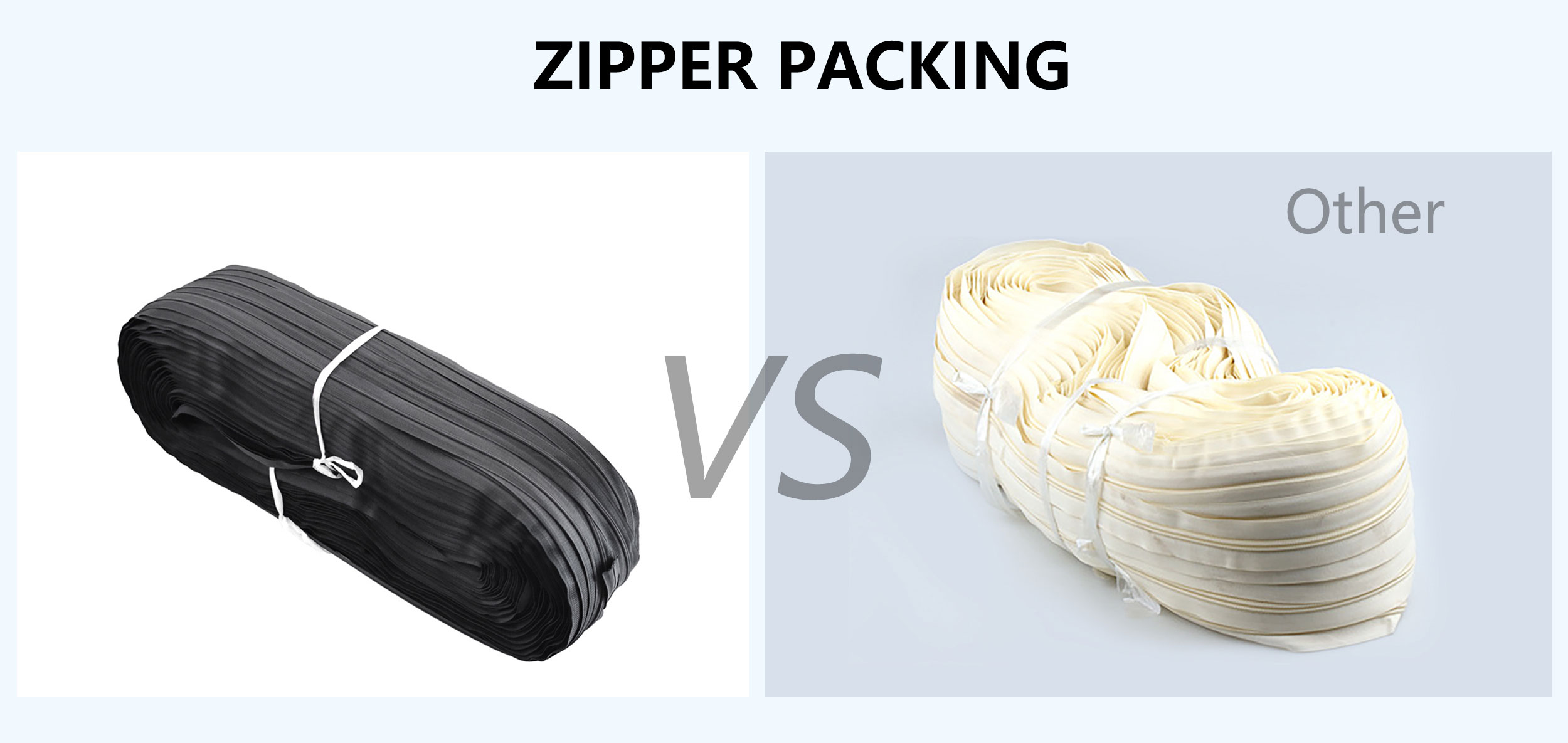 nylon long chain zipper packaging