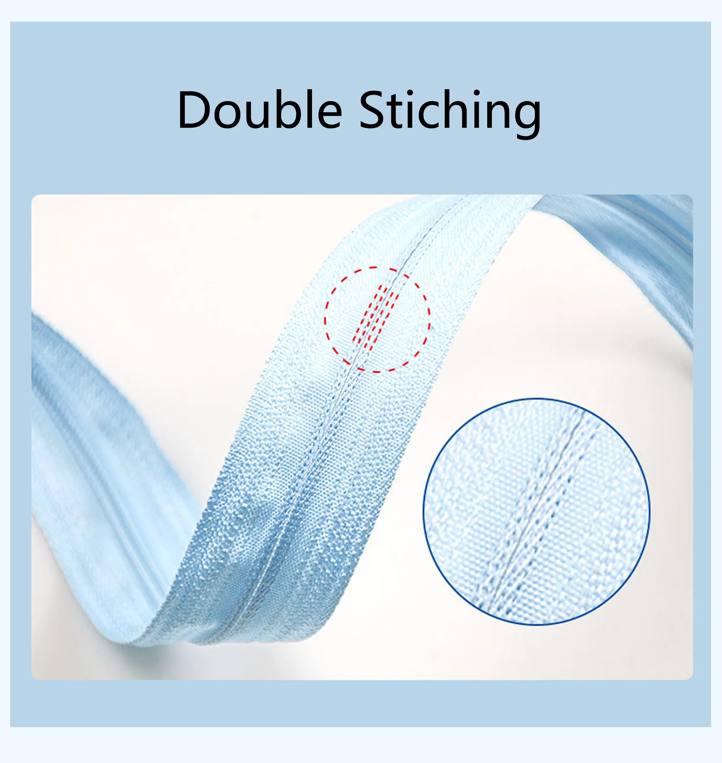 nylon zipper with double stiching