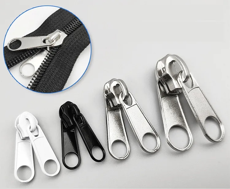 different colors of zipper slider with double puller 