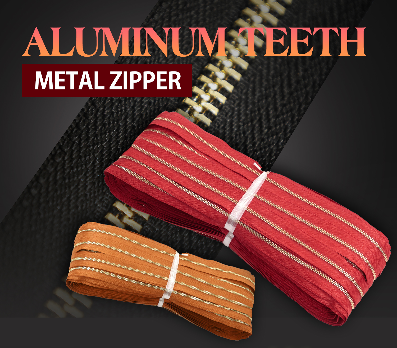 aluminum teeth metal zipper
