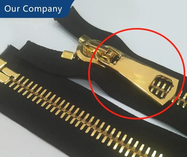 metal zipper with thick slider