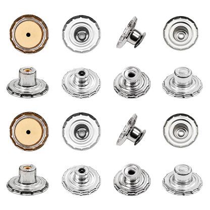 Professional Button Factory Four Types Of Jeans Button Underparts For Jacket Denim Custom Logo Stainless Steel Metal Button