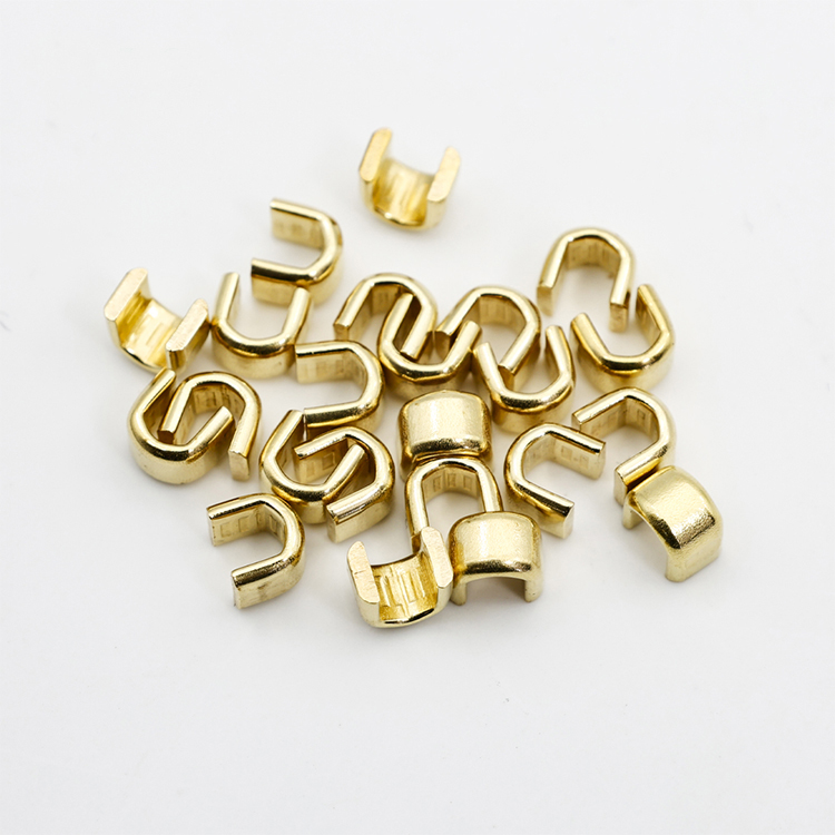 Fholesale Zipper Accessories Brass Metal Zipper Stop of U Shape Stopper-QLQ Zipper