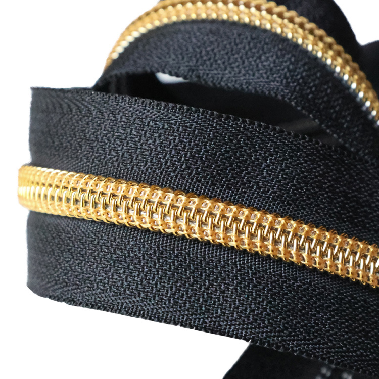 High Quality Nylon 5# plating color zipper in roll for shoes boots-QLQ Zipper