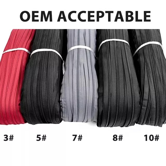Wholesale Stock High Quality 3# Customized Nylon Zipper Rolls-QLQ Zipper