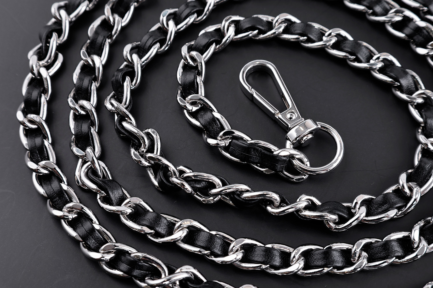 silver iron bag metal chain