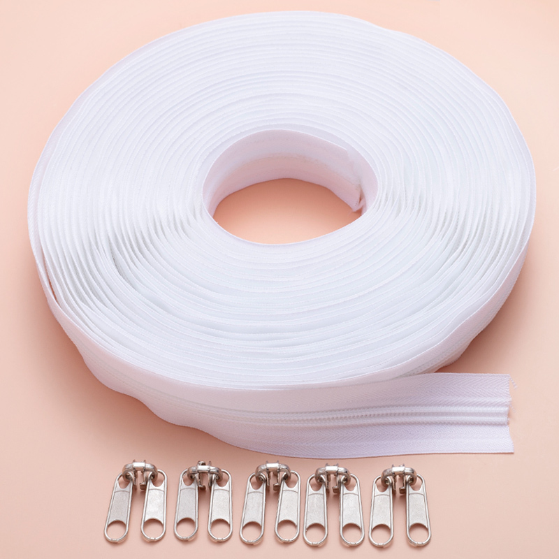 Convenient Affordable Nylon Zipper with Double Puller Non-lock Zipper Slider for Mosquito Net and Tent Nylon Finished Zipper