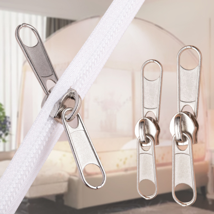 White Nylon Sewing Zipper with Double Puller Non-lock Zipper Slider -QLQ Zipper