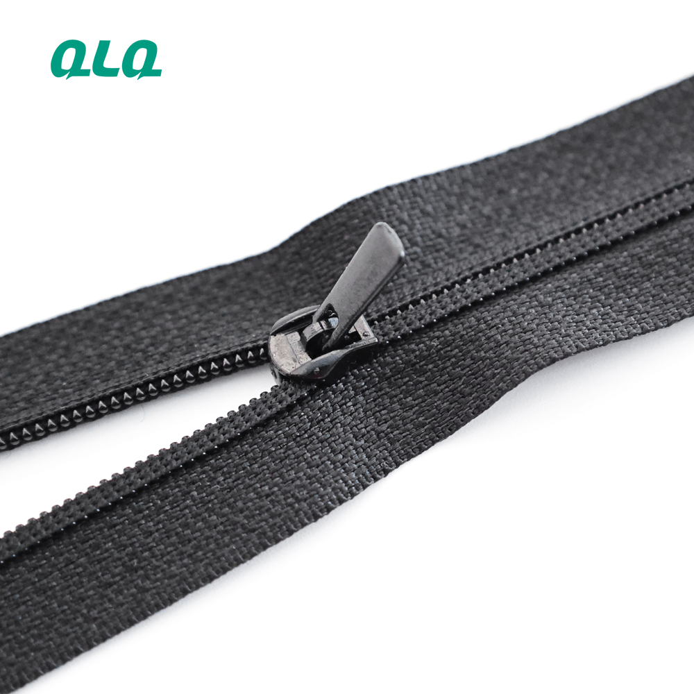 Close-End Black Nylon zipper Double Bone for Trousers Suit Pants-QLQ Zipper