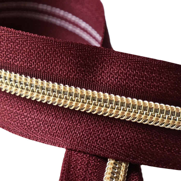 High Quality Nylon 5# plating color zipper in roll for shoes boots-QLQ Zipper
