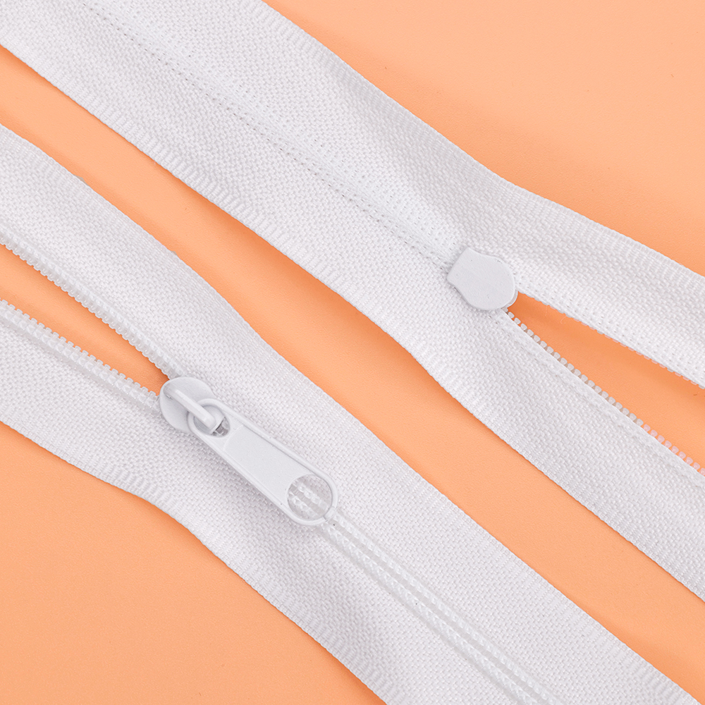 Custom Size White Nylon Zips Auto Lock Zipper-QLQ Zipper