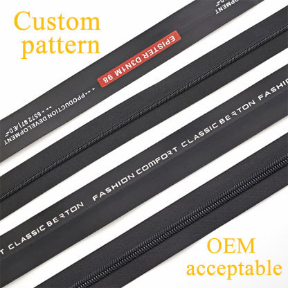 Free Sample PU Waterproof Long Chain Zipper Meter Roll -QLQ Zipper
