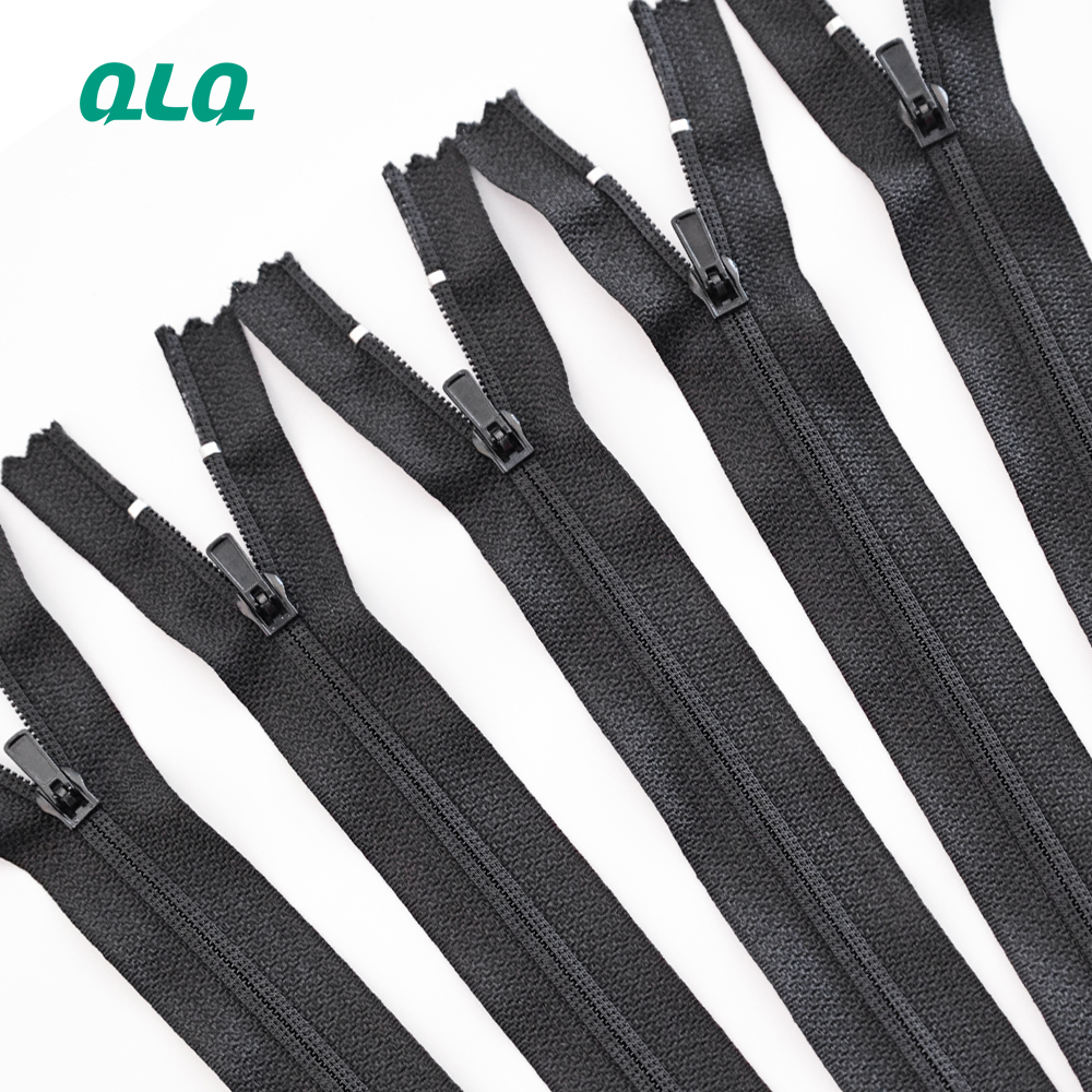 Close-End Black Nylon zipper Double Bone for Trousers Suit Pants-QLQ Zipper