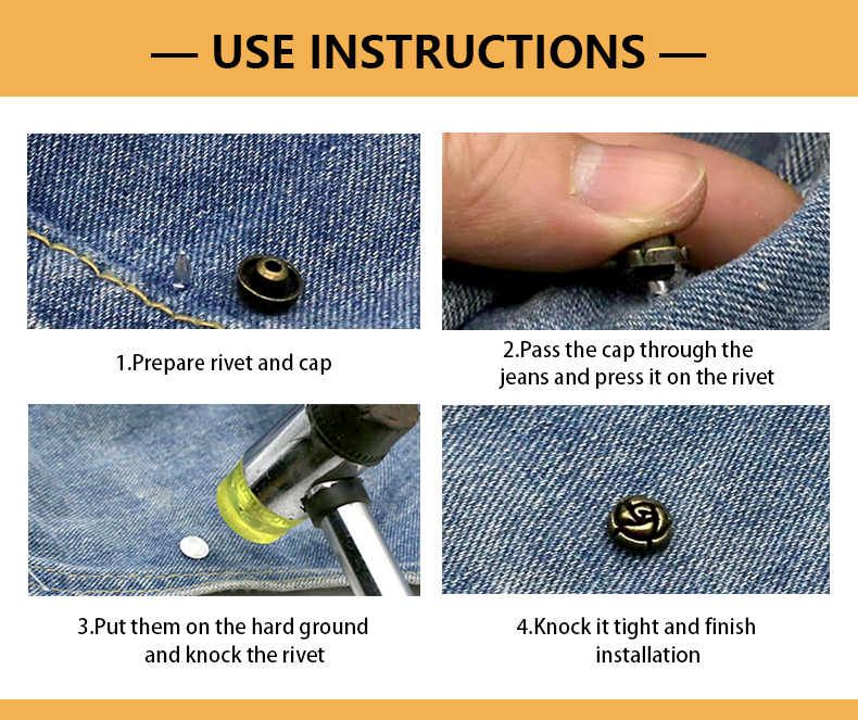  Rivets buttons  use instructions
