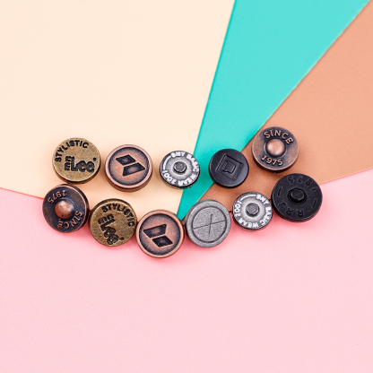 Decorative Metal Custom logo Button pant pocket buckle Denim DIY Rivets buttons shank button for Jeans