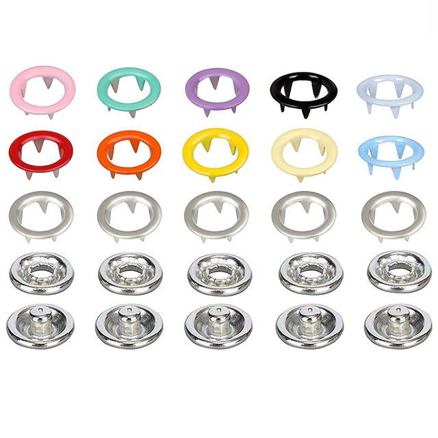 Stainless Steel Button Custom Color Prong Snap Button For Children's Clothing Kids Apparel Baby Romper SS Prong Snap Button