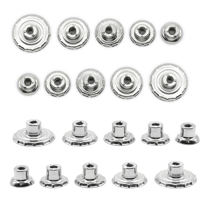 Button Factory Stainless Steel Single Prong Button Shell With Hole For Clothes Denim Jeans Pass Needle Test SS Single Button