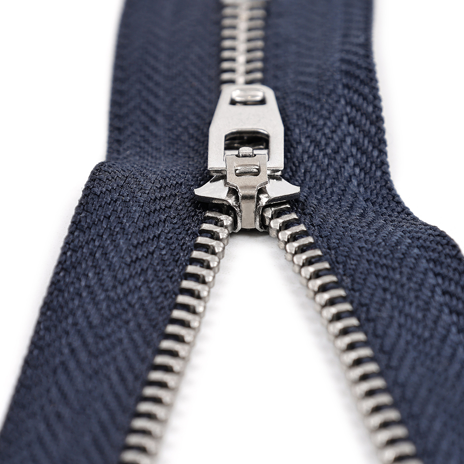 Stainless Steel Metal Zipper For Denim Jeans Non Magnetic Custom SS Jeans Metal Zipper