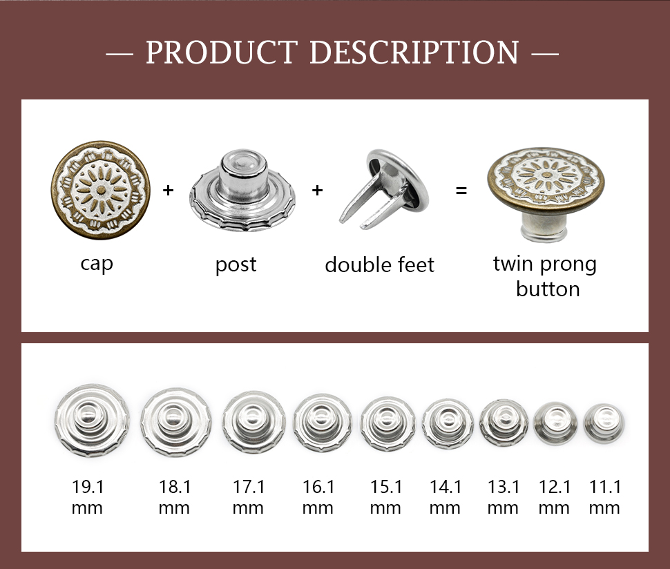 Twin Prong Button description