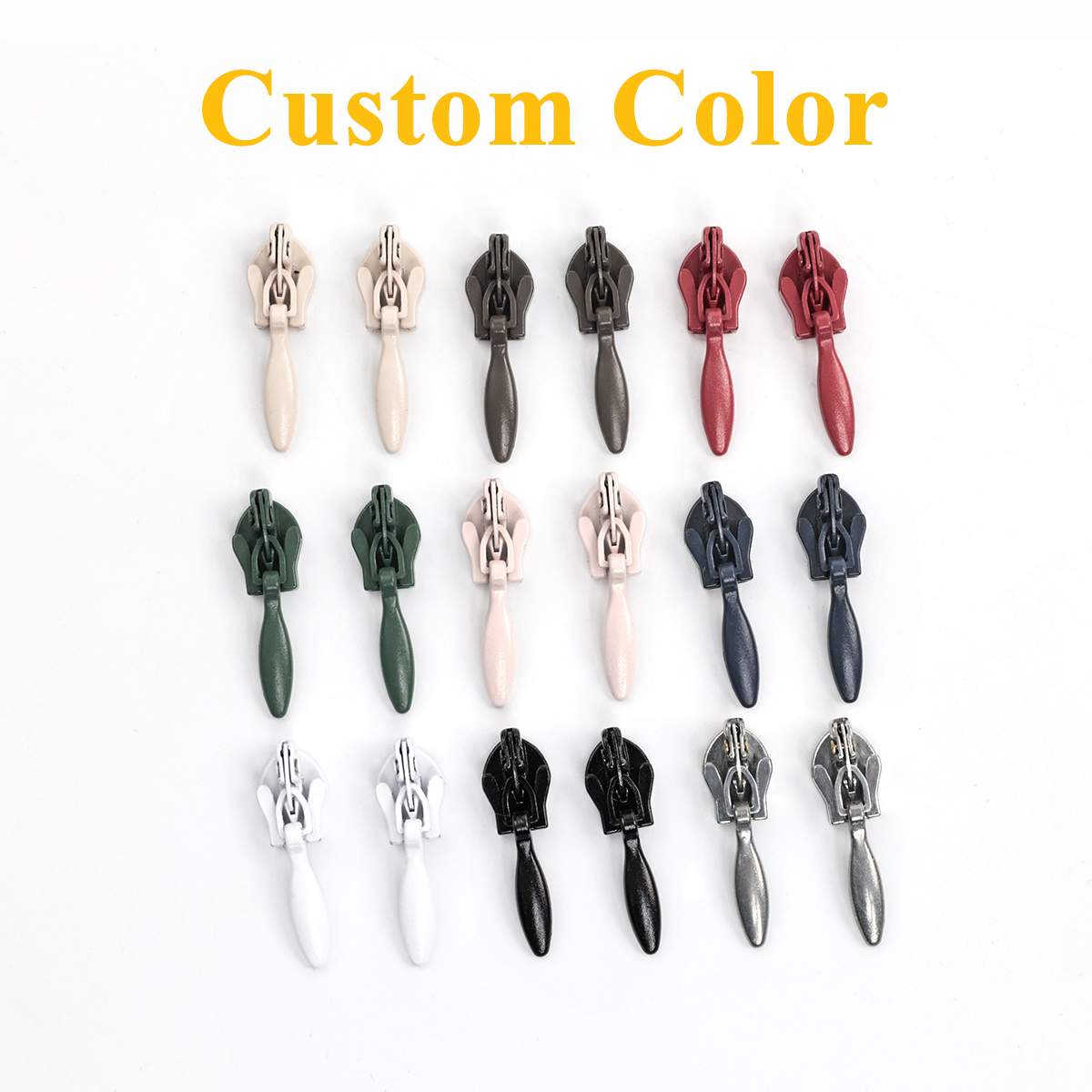 Custom color invisible zipper head