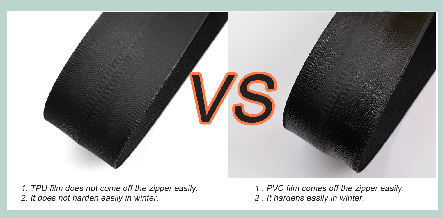 TPU vs PU film of waterproof zipper