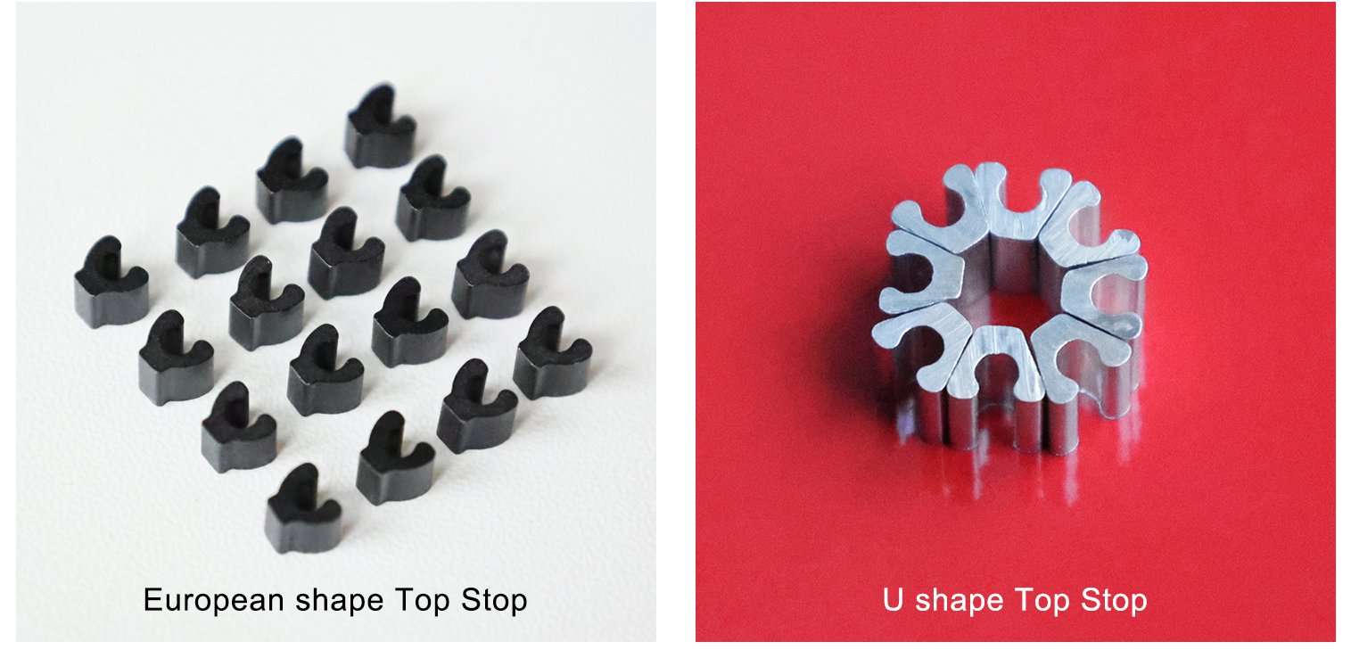 Different styles for your option: "U" shape and "European" shape top stop