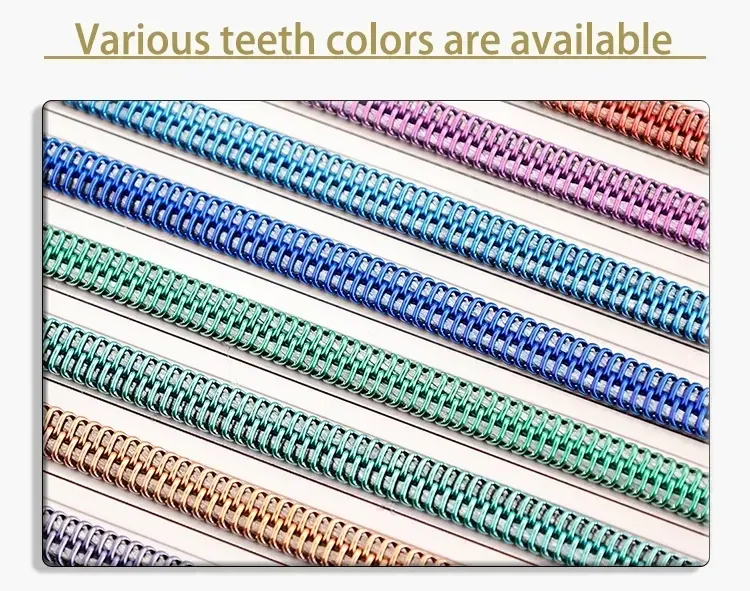 different colors of zipper teeth