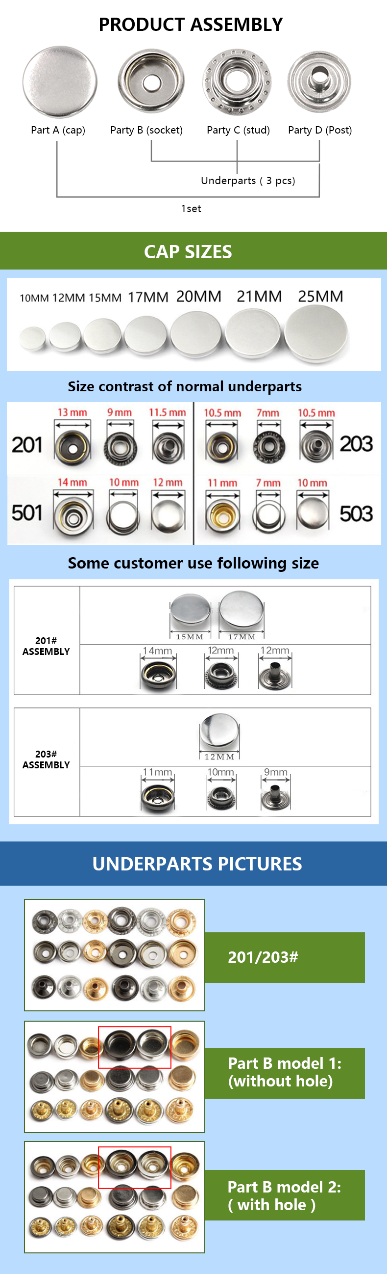 Ring snap button Assembly