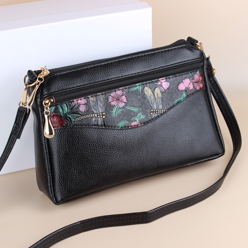 Nowość - skórzana torba na ramię w kwiaty