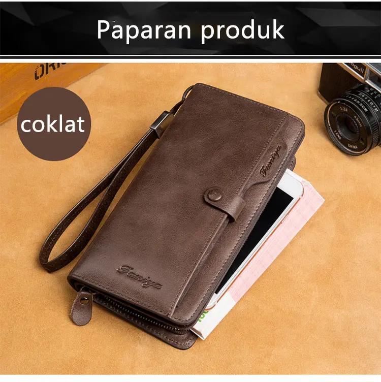 Nowy styl - skórzany portfel męski o dużej pojemności