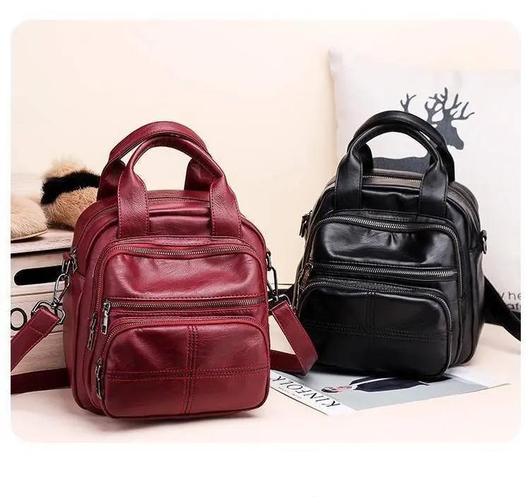 Nowa damska wielofunkcyjna torba listonoszka z miękkiej skóry